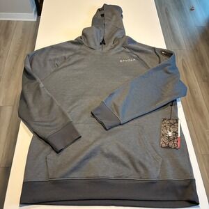 NWT Spyder Active Mens  Gray Hoodie Performance Quick Dry Breathable Hoodie XXL